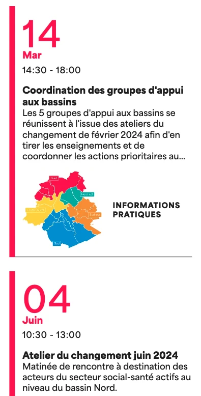 Screenshot of the Bassin Nord Brussels website